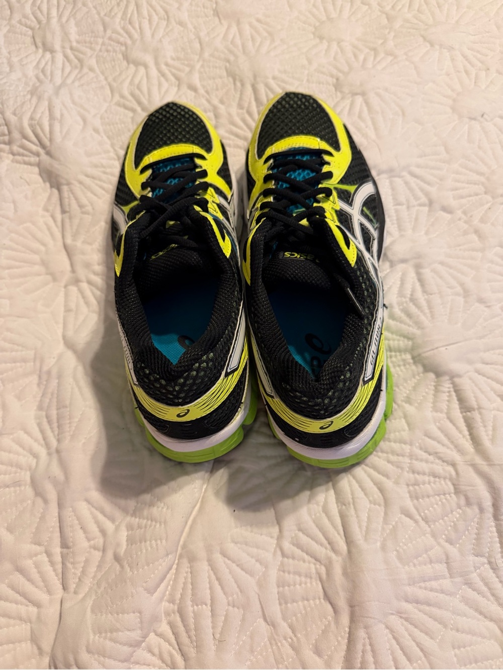 Asics Black with Neon Yellow & Teal Accent Running Shoe